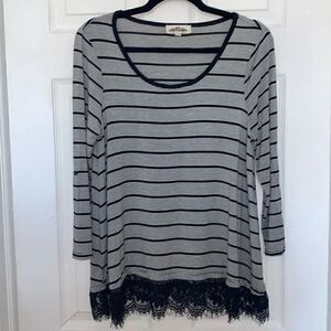 Hippie Rose Striped Lace Top